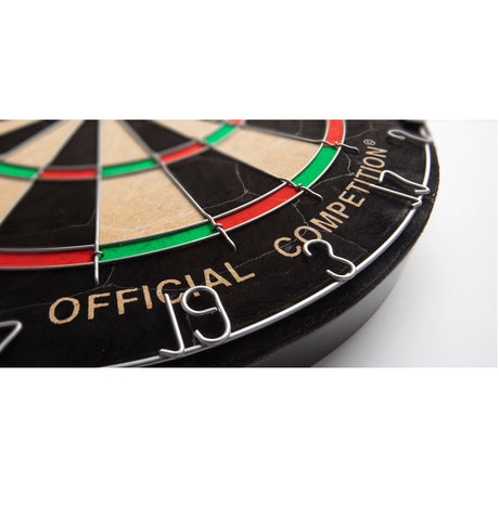 Harrows Official Competition Dartboard image highlighting the wire technology and spider system design
