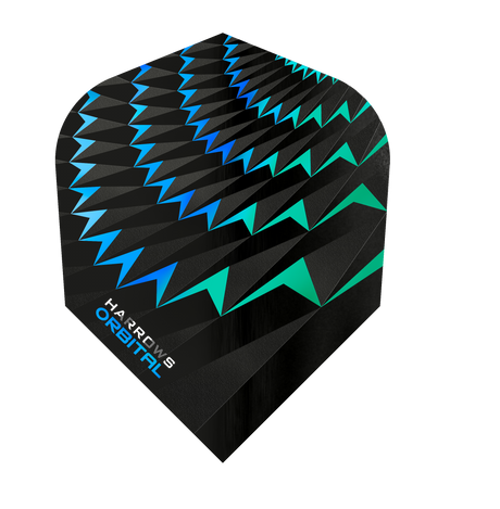 Harrows Orbital Aqua Green Standard Dart Flights main image on a white background.