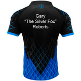 Harrows Paragon Blue Dart Shirt example image showing a personalised shirt with custom name and printed details displayed on the garment.