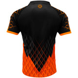 Harrows Paragon Orange Dart Shirt rear view image showing the back design and shirt styling