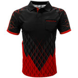Harrows Paragon Red Dart Shirt front view image showing the complete shirt design, colours, and styling details