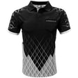 Harrows Paragon White Dart Shirt front view image showing the complete shirt design, colours, and styling details