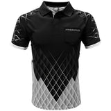 Harrows Paragon White Dart Shirt front view image showing the complete shirt design, colours, and styling details