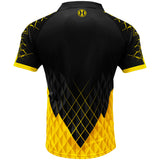 Harrows Paragon Yellow Dart Shirt rear view image showing the back design and shirt styling