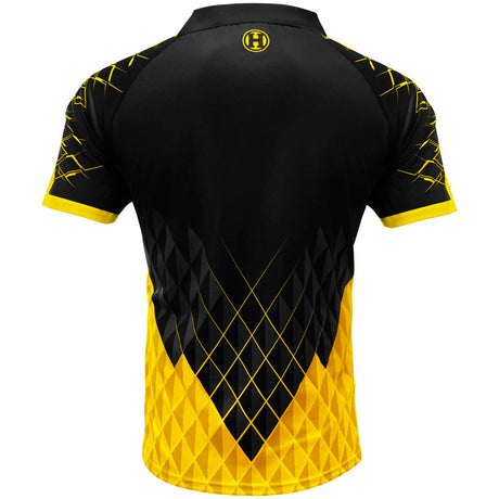Harrows Paragon Yellow Dart Shirt rear view image showing the back design and shirt styling