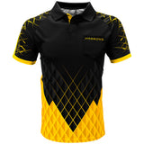 Harrows Paragon Yellow Dart Shirt front view image showing the complete shirt design, colours, and styling details