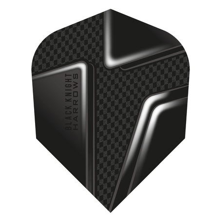 Harrows Prime Black Knight No6 Standard Dart Flights main product image showing the flight design and product contents