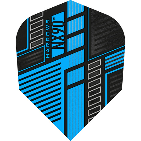 Harrows Prime NX90 No6 Standard Blue Dart Flights main product image showing the flight design and product contents