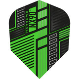 Harrows Prime NX90 No6 Standard Green Dart Flights main product image showing the flight design and product contents