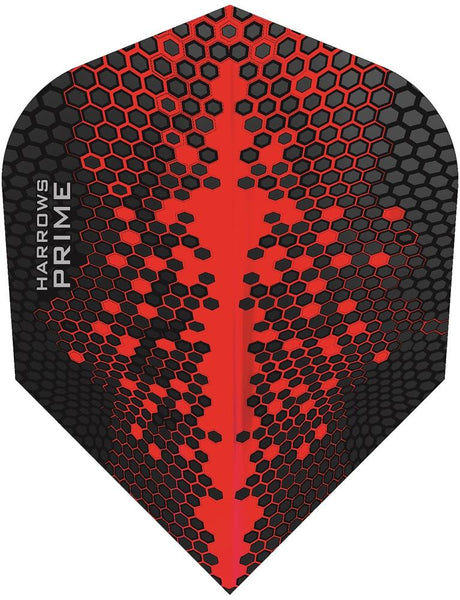 Harrows Prime Red HEX Dart Flights main image on a white background.