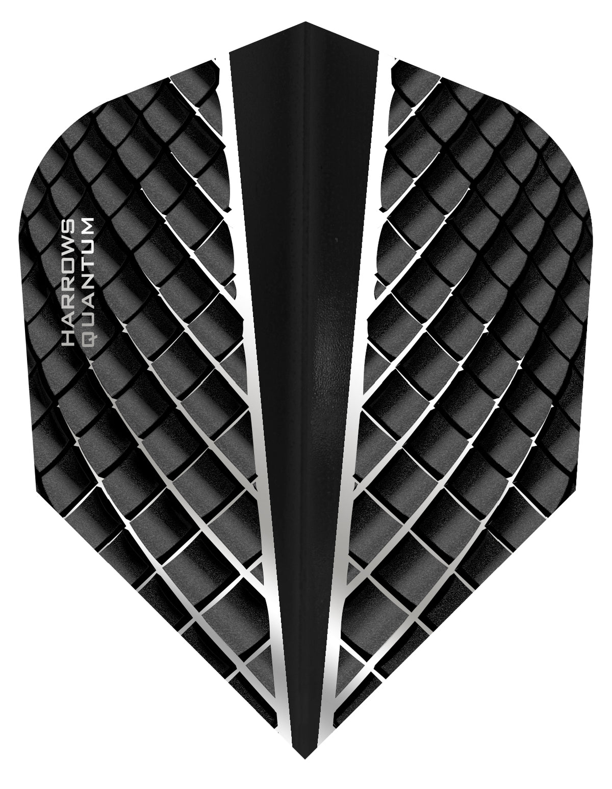 Harrows Quantum Black Dart Flights main image on a white background.