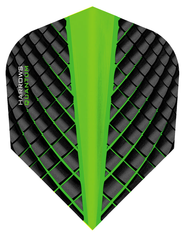 Harrows Quantum Green Dart Flights main image on a white background.