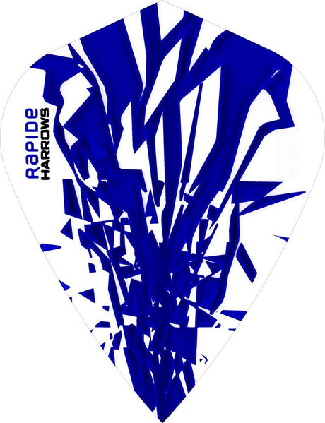 Harrows Rapide Kite Blue on White Dart Flights main image on a white background.