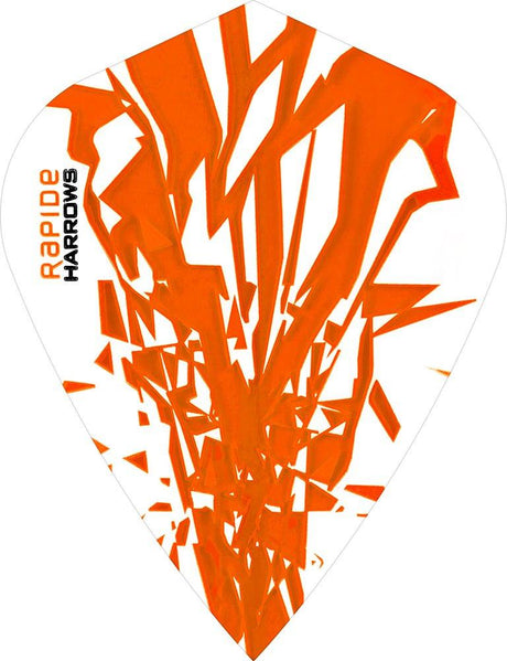 Harrows Rapide Kite Orange on White Dart Flights main image on a white background.