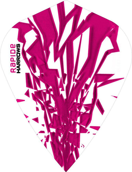 Harrows Rapide Kite Pink on White Dart Flights main image on a white background.