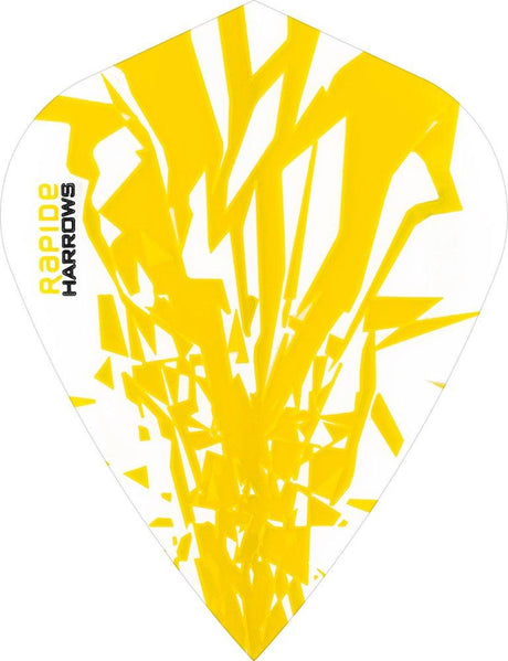 Harrows Rapide Kite Yellow on White Dart Flights main image on a white background.