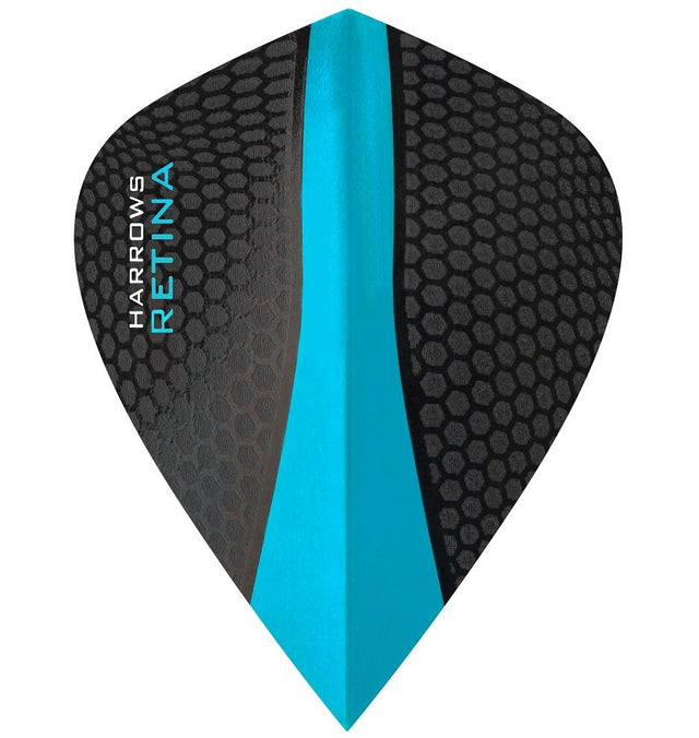 Harrows Retina Kite Blue Dart Flights main product image showing the flight design and product contents