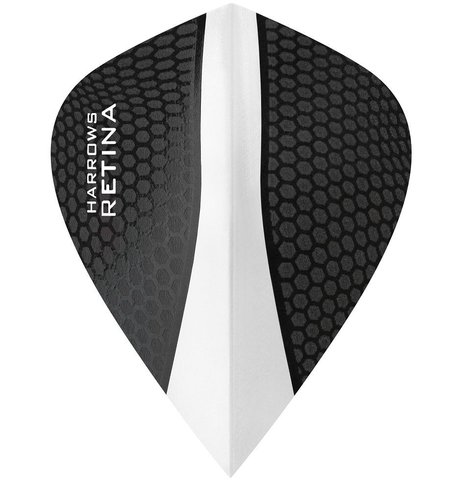 Harrows Retina Kite Clear Dart Flights main product image showing the flight design and product contents