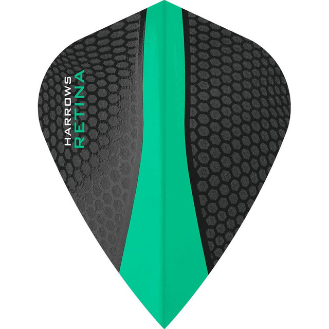 Harrows Retina Kite Jade Dart Flights main product image showing the flight design and product contents