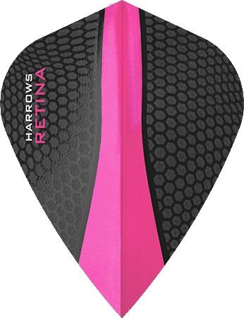 Harrows Retina Kite Pink Dart Flights main product image showing the flight design and product contents