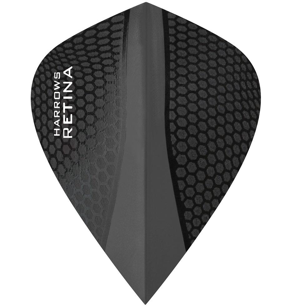 Harrows Retina Kite Smokey Dart Flights main product image showing the flight design and product contents