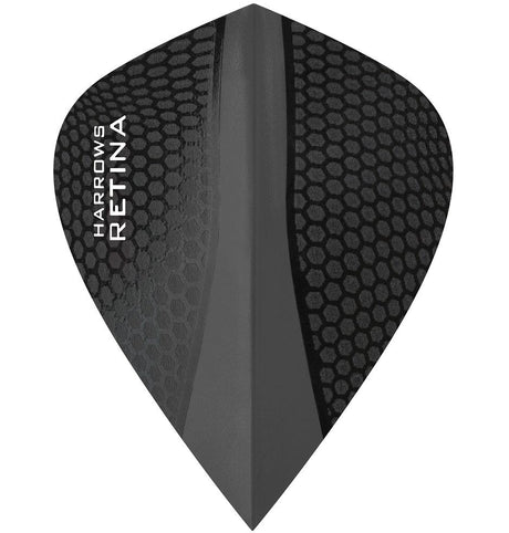 Harrows Retina Kite Smokey Dart Flights main product image showing the flight design and product contents