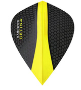 Harrows Retina Kite Yellow Dart Flights main product image showing the flight design and product contents