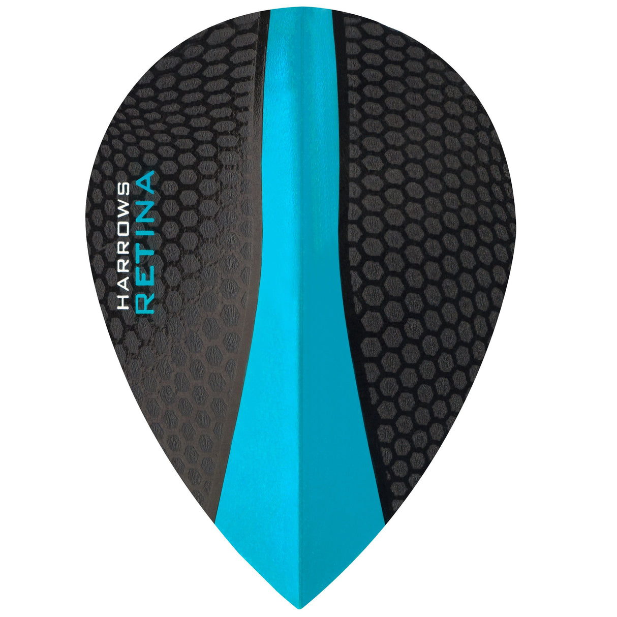 Harrows Retina Pear Aqua Dart Flights main product image showing the flight design and product contents
