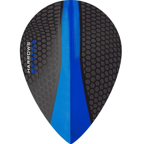 Harrows Retina Pear Dark Blue Dart Flights main product image showing the flight design and product contents