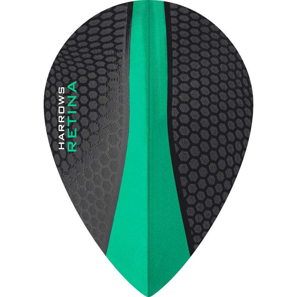 Harrows Retina Pear Jade Dart Flights main product image showing the flight design and product contents