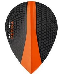 Harrows Retina Pear Orange Dart Flights main product image showing the flight design and product contents