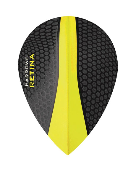 Harrows Retina Pear Yellow Dart Flights main product image showing the flight design and product contents