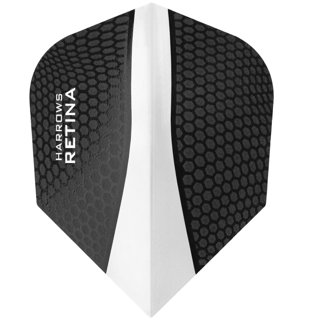 Harrows Retina Standard Clear Dart Flights main product image showing the flight design and product contents