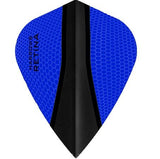 Harrows Retina X Kite Dark Blue Dart Flights main product image showing the flight design and product contents