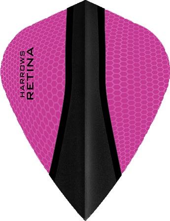 Harrows Retina X Kite Pink Dart Flights main product image showing the flight design and product contents