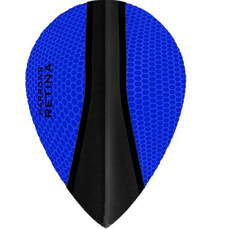 Harrows Retina X Pear Dark Blue Dart Flights main product image showing the flight design and product contents