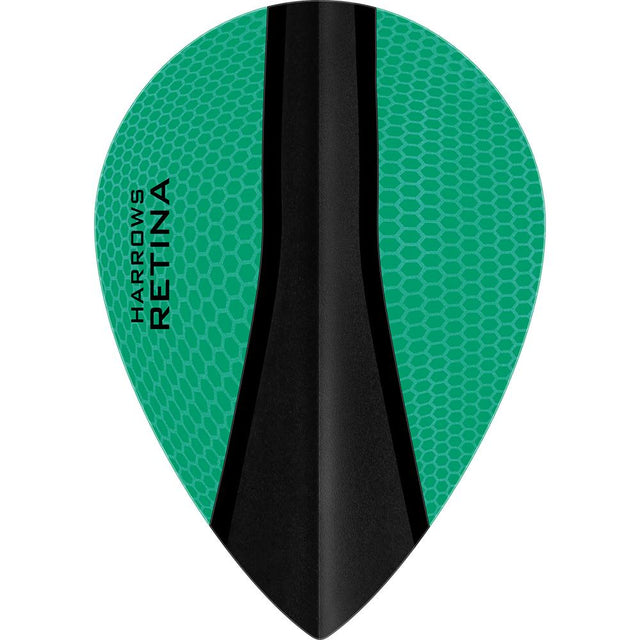 Harrows Retina X Pear Jade Dart Flights main product image showing the flight design and product contents