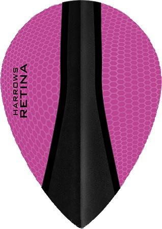 Harrows Retina X Pear Pink Dart Flights main product image showing the flight design and product contents