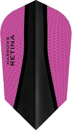 Harrows Retina X Slim Pink Dart Flights main product image showing the flight design and product contents