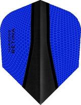 Harrows Retina X Standard Dark Blue Dart Flights main product image showing the flight design and product contents