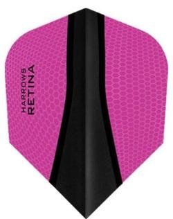 Harrows Retina X Standard Pink Dart Flights main product image showing the flight design and product contents