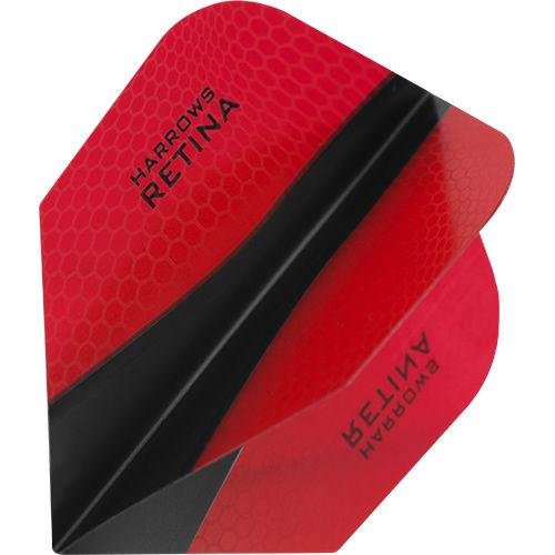 Harrows Retina X Standard Red Dart Flights main product image showing the flight design and product contents
