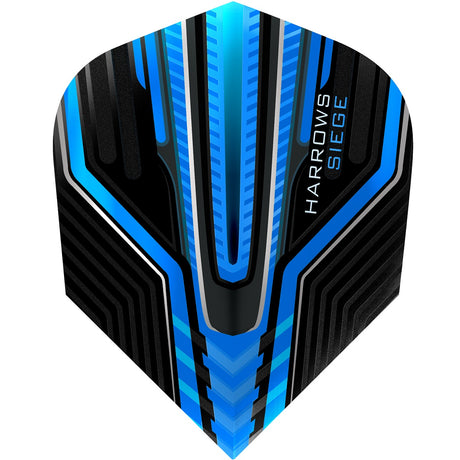 Harrows Siege Aqua Standard Dart Flights main product image showing the flight design and product contents