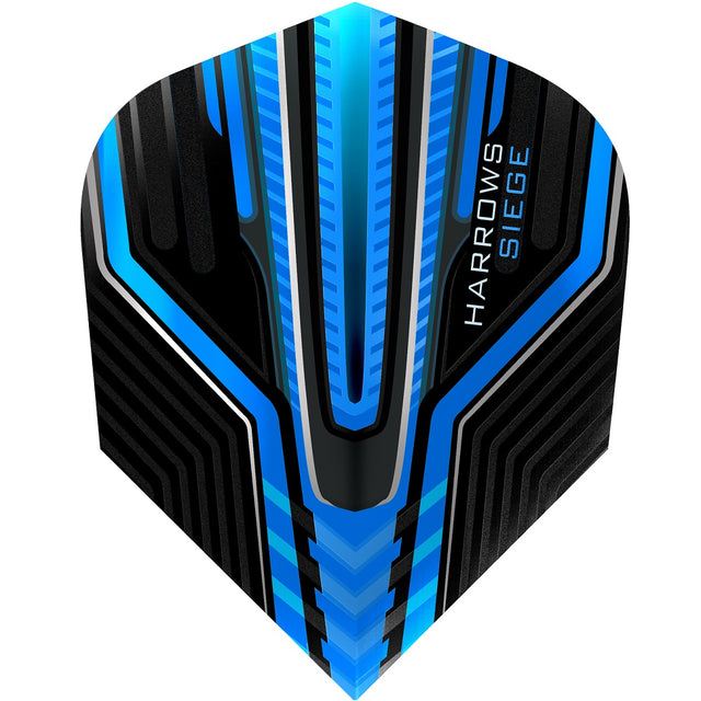 Harrows Siege Aqua Standard Dart Flights main product image showing the flight design and product contents
