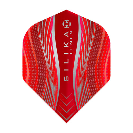 Harrows Silika Lumen No2 Standard Red Dart Flights main product image showing the flight design and product contents