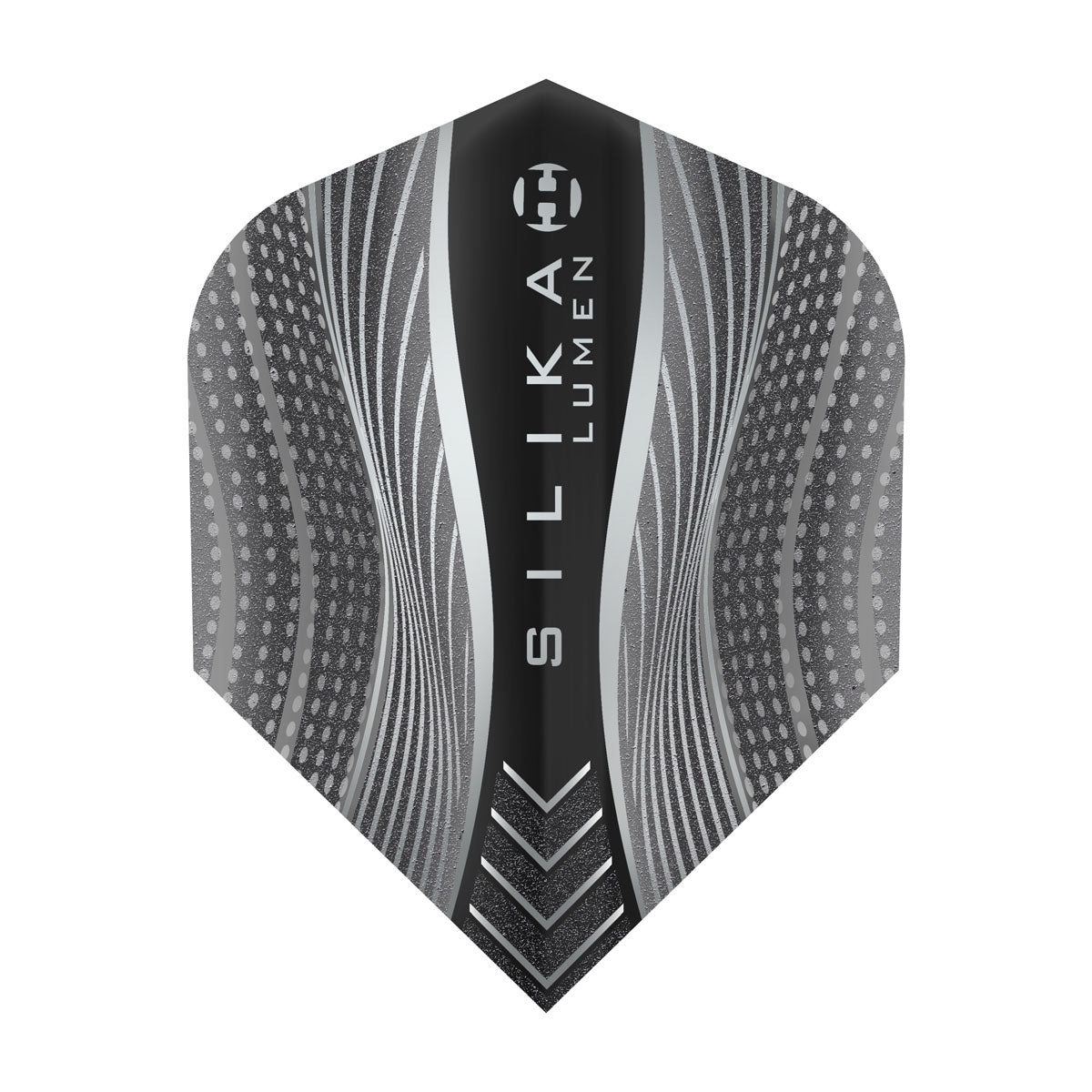 Silika Lumen No6 Standard Black Dart Flights by Harrows main product image on a white background.