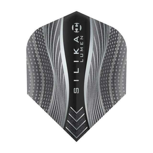 Silika Lumen No6 Standard Black Dart Flights by Harrows main product image on a white background.