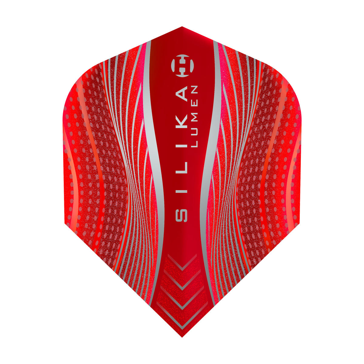Harrows Silika Lumen No6 Standard Red Dart Flights main product image showing the dart flights and product contents
