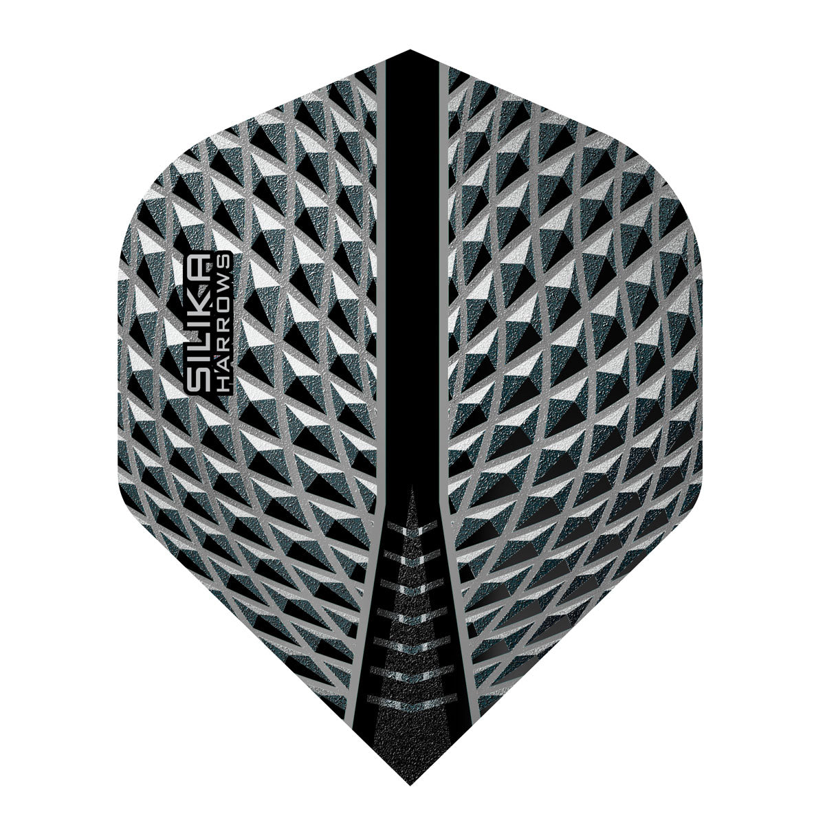 Silika No2 Standard Smokey Dart Flights by Harrows main product image on a white background.