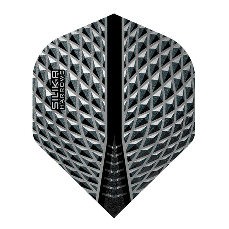 Harrows Silika No2 Standard Smokey Dart Flights main product image showing the dart flights and product contents
